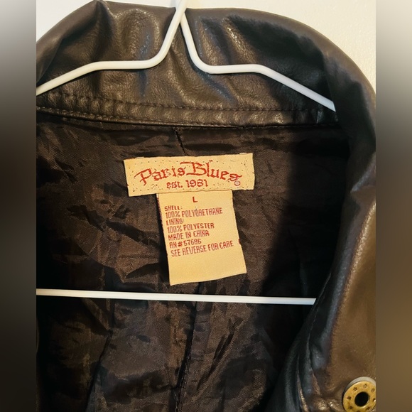 PARIS BLUES Vintage brown leather jacket S - Picture 10 of 16